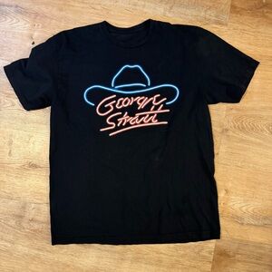 George Straight 2023 Stadium Tour Men’s Large Black Neon Signature Concert Tee